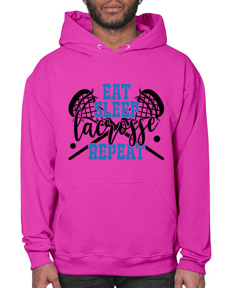 eat sleep lacrosse repeat 15# - lacrosse- Hoodie