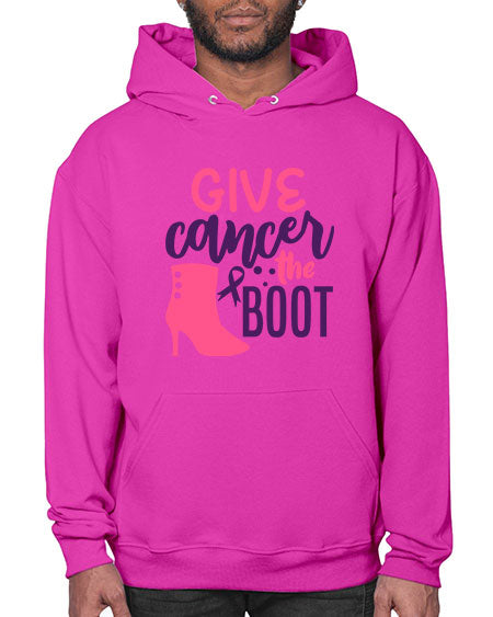 give cancer the boot Style 11# - breast cancer- Hoodie