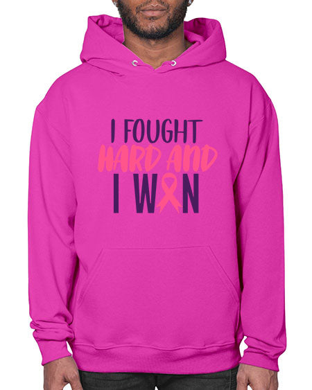 i fought hard and i won Style 10# - breast cancer- Hoodie