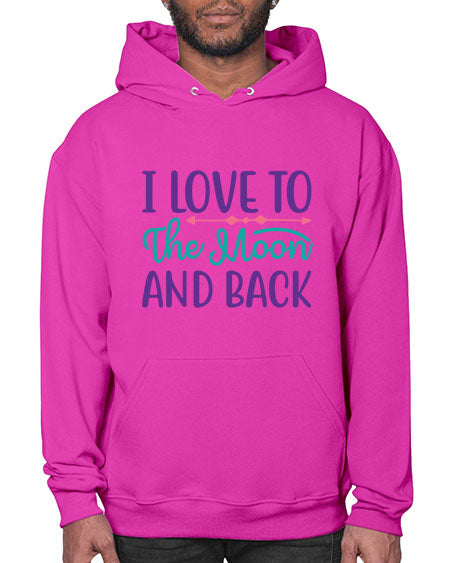 i love to the moon and back 6# - moon- Hoodie