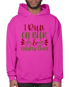 i run on beer holiday cheer 1160# - beer- Hoodie