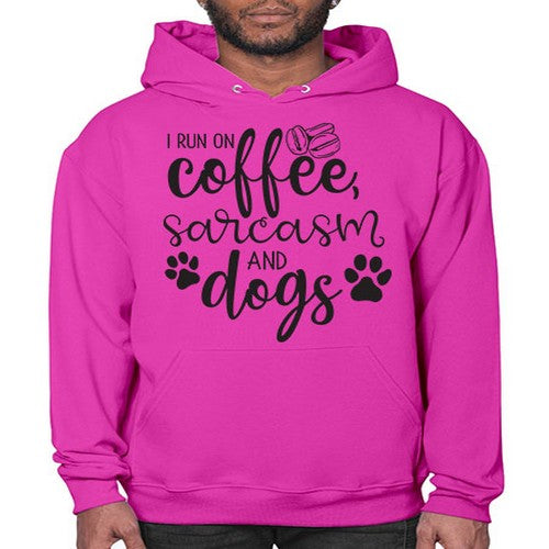 i run on coffee, sarcasm and dogs 172# - dogs- Hoodie