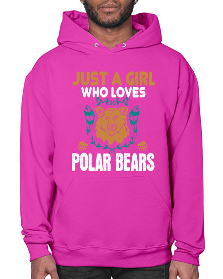 just a girl who loves polar bear 163# - bears - animals- Hoodie