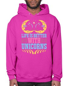life is better with unicorns 254# - unicorn- Hoodie