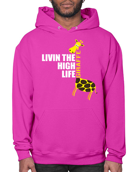 living the high life giraffe - giraffee- Hoodie