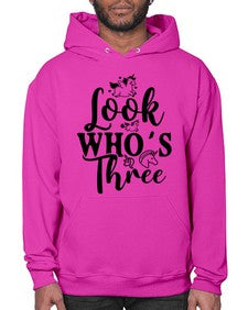look whos three 265# - unicorn- Hoodie