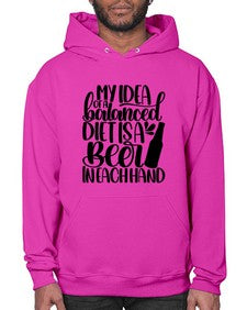 my idea of a balanced diet 1425# - beer- Hoodie