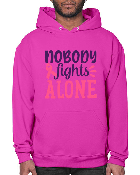 nobody fights alone Style 6# - breast cancer- Hoodie