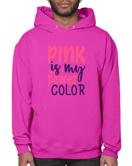 pink is my power color Style 5# - breast cancer- Hoodie