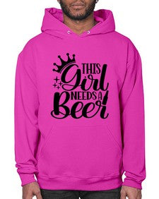 this girl needs a beer 1643# - beer- Hoodie