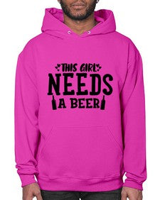 this girl needs a beer 432# - beer- Hoodie