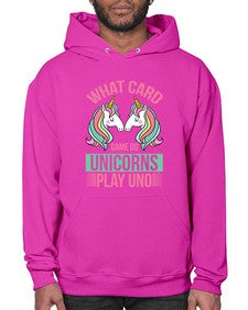 what card game do unicorns play uno 548# - unicorn- Hoodie