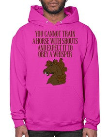 you cannot train a horse with shouts - horse- Hoodie