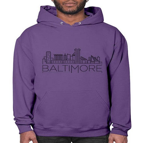 Baltimore Minimal Skyline 398# - cities- Hoodie