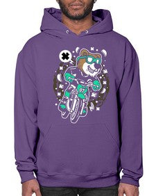 Bear motocross rider 15# - cartoon animals- Hoodie