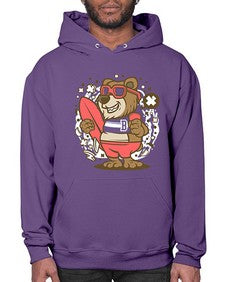 Bear surfing 17# - cartoon animals- Hoodie