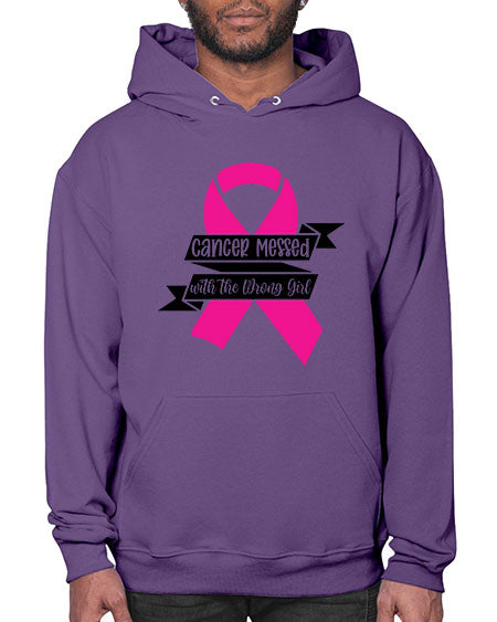 Cancer Messed with the Wrong Girl 30# - breast cancer- Hoodie