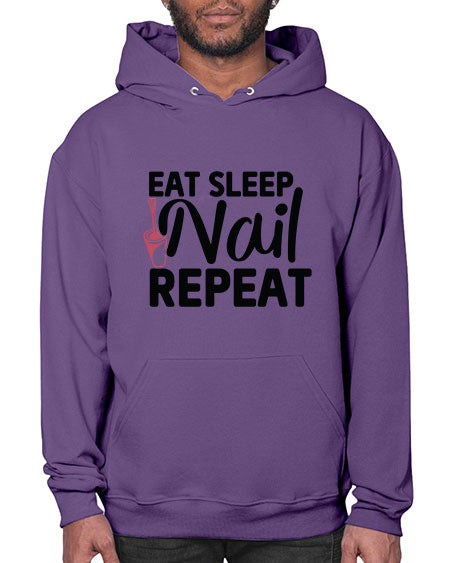 Eat Sleep Nail Repeat 736# - nail tech- Hoodie