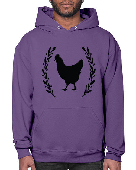 Floral Wreath Chicken - chicken- Hoodie