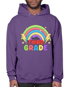 Hello third Grade Rainbow 348# - third grade- Hoodie