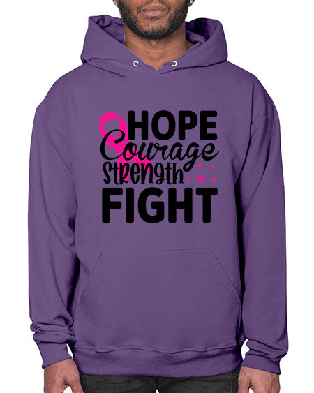 Hope Courage Strength Fight 21# - breast cancer- Hoodie