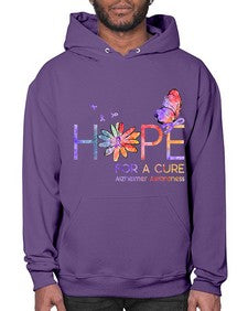 Hope For A Cure Alzheimer Awareness Flower 162# - alzheimers- Hoodie