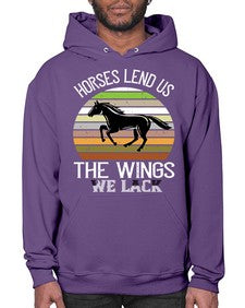 Horses lend us the wings we lack Style 43# - horse- Hoodie