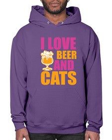 I Love Beer And Cats - cats- Hoodie