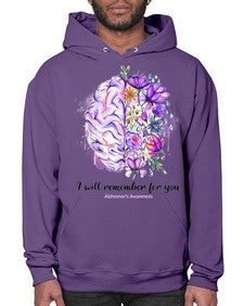 I Will Remember For You Brain Alzheimers Awareness 184# - alzheimers- Hoodie