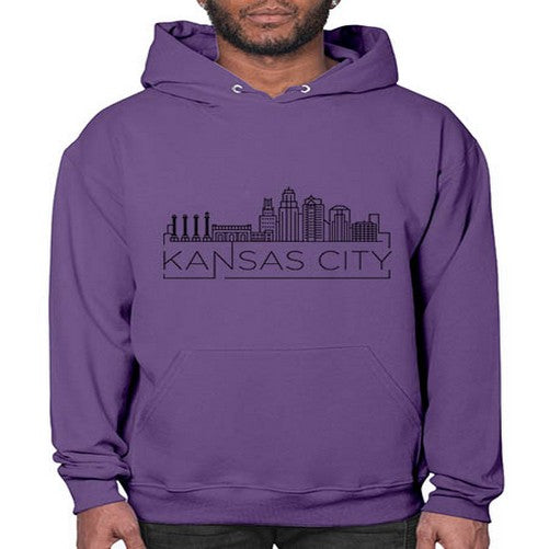 Kansas City Minimal Skyline 1009# - cities- Hoodie