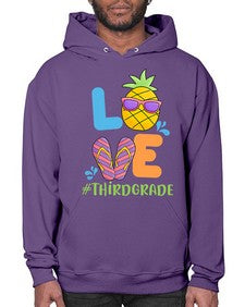 LOVE third Grade Summer Pineapple 527# - third grade- Hoodie