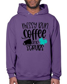 Messy Bun Coffee And Scrubs Style Style 1096# - nurse- Hoodie