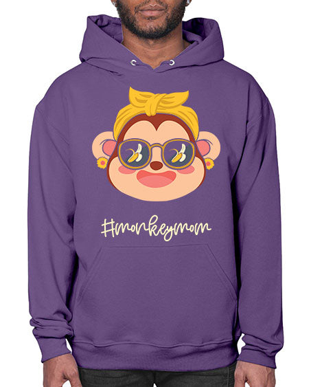 Monkey Mom Banana Glasses 16# - monkey- Hoodie