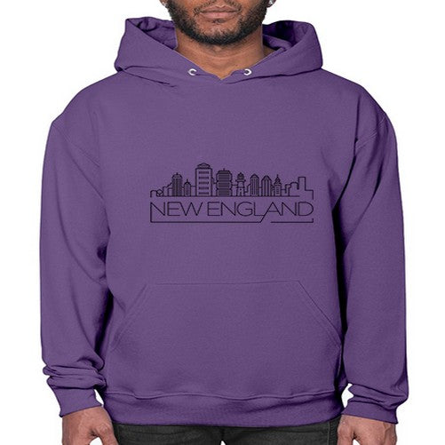 New England Minimal Skyline 1442# - cities- Hoodie