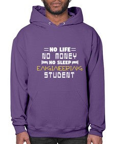 No life non money no sleep engineering student 19# - computer- Hoodie