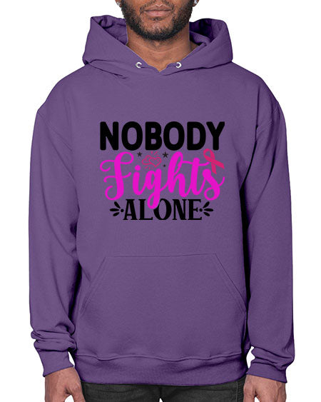 Nobody Fights Alone 12# - breast cancer- Hoodie