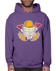 Pancake on fire 200# - cartoon food- Hoodie
