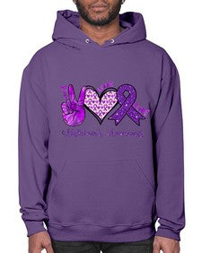 Peace Love Cure Alzheimer Awareness 205# - alzheimers- Hoodie