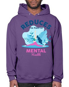 Reduces the Paint of Mental Health 495# - yoga- Hoodie