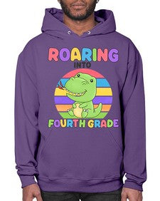 Roaring to fourth Grade Trex 769# - fourth grade- Hoodie
