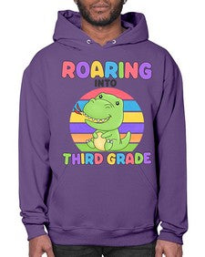 Roaring to third Grade Trex 773# - third grade- Hoodie