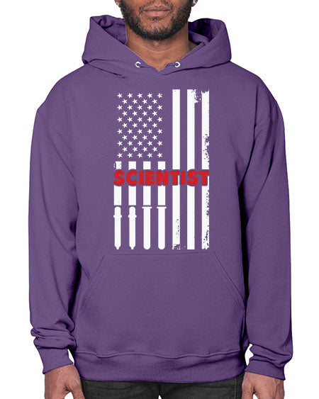 ScientistUSAFlagScientistSkinite Scientist Skinite 38# - general science- Hoodie