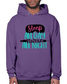 Sleep All Day Nurse All Style Style 1399# - nurse- Hoodie