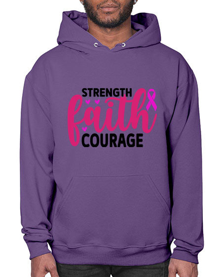 Strength Faith Courage 8# - breast cancer- Hoodie
