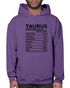 Taurus Nutrition Facts 490# - taurus- Hoodie