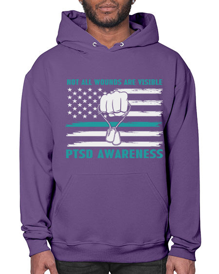 Veteran PTSD Not all wounds 4# - PTSD- Hoodie