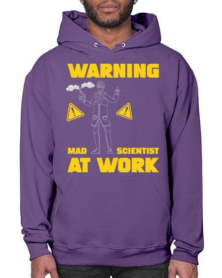 WarningMadScientistAtWorkScientistSkinite Scientist Skinite 13# - general science- Hoodie