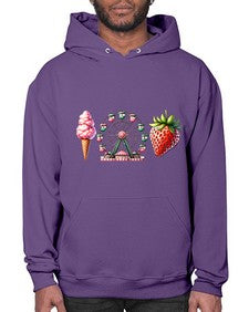 Watercolor Strawberry Fair 1693# - strawberry- Hoodie