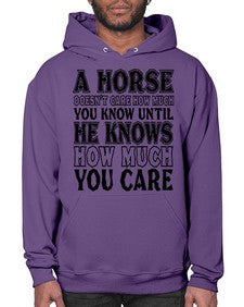 a horse doesnt care how much you know until - horse- Hoodie