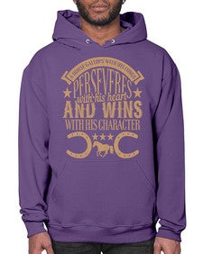 a horse gallop with his lungs perseveres with his heart - horse- Hoodie